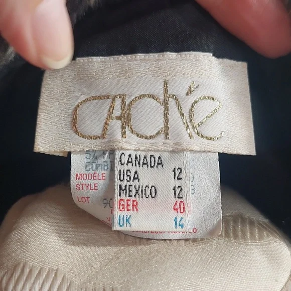 Cache Leopard & black skirt & jacket two-piece suit union made vintage size Med - Picture 5 of 16